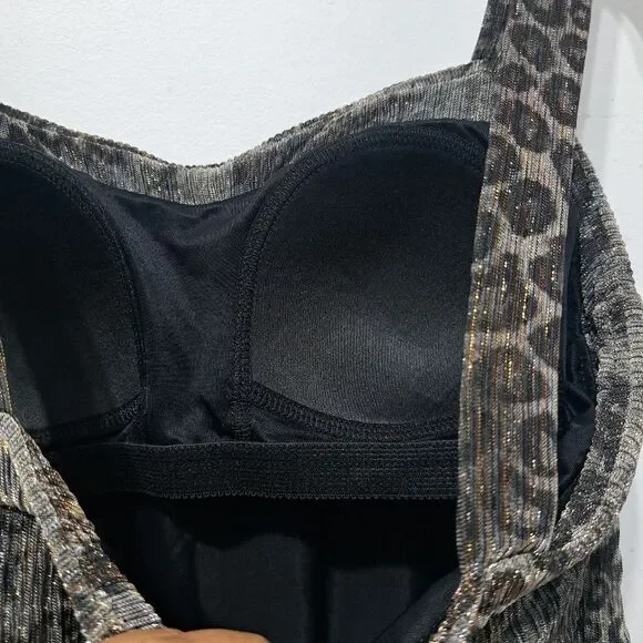 Miraclesuit Leopard Print With Metallic Detail Summer Top Size 10 Black/Gold NWT - Picture 6 of 14
